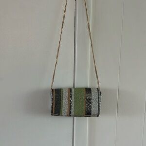 Anthropologie Beaded Green Clutch